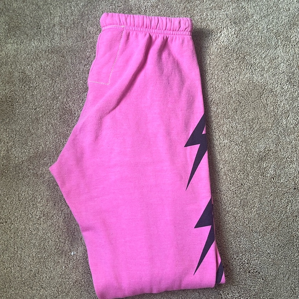 Aviator Nation 4 bolt sweatpants in Paris pink